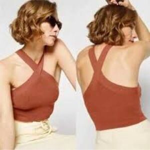 Abercrombie & Fitch Orange Asymmetrical Backless Tank Top